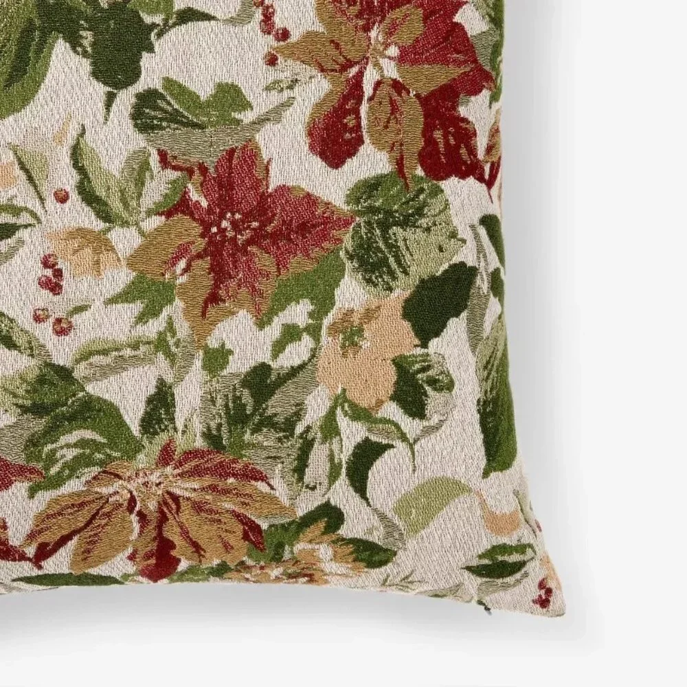 Woven Holiday Floral Throw Pillow -‎ Threshold Studio McGee, Christmas 2024
